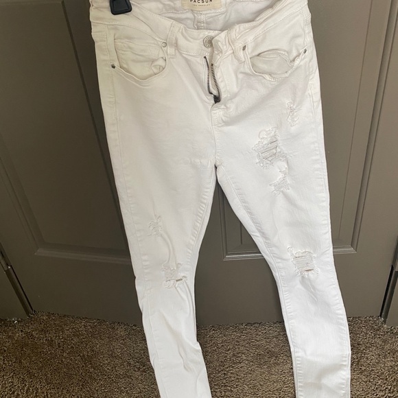 PACSUN WHITE RIPPED PANTS - Picture 2 of 4
